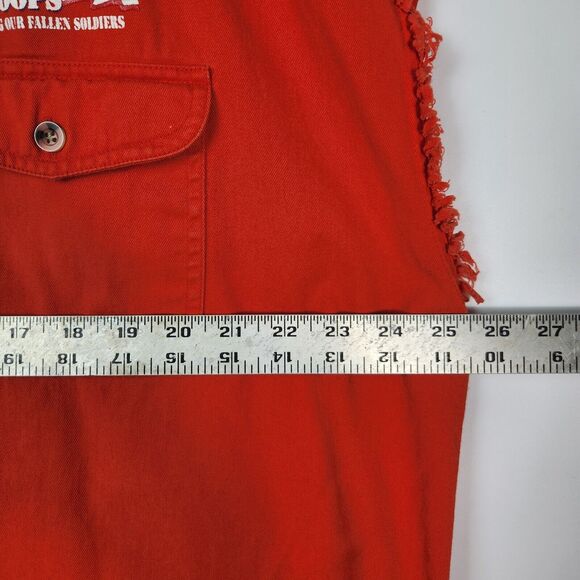 Tribute To Troops Vest Mens 2XL Motorcycle Punk Army Grunge Bikercore Distressed - Picture 11 of 15